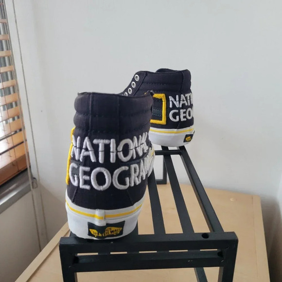 VANS National Geographic Sk8-Hi Reissue Black & Yellow Sneakers (Women Size: 5) - Picture 5 of 13